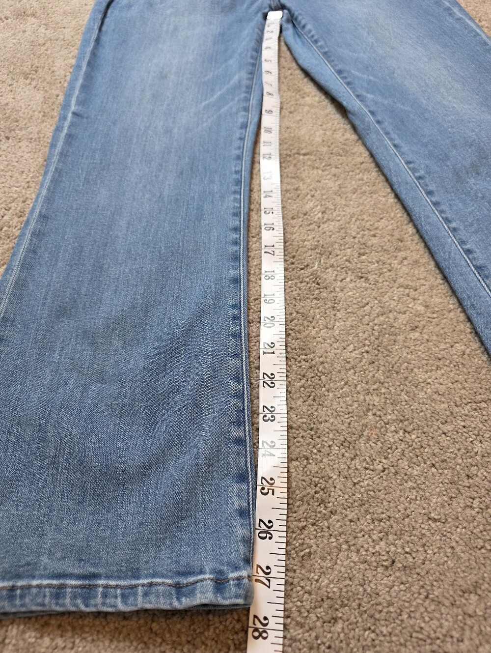 Quince Bella Stretch High Rise Kick Flare Jeans Size 32 Medium Wash - Picture 15 of 16